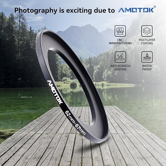62mm Lens to 67mm Camera Lens Adapter, 62mm to 67mm Filter Step-up Ring Adapter - Image 2