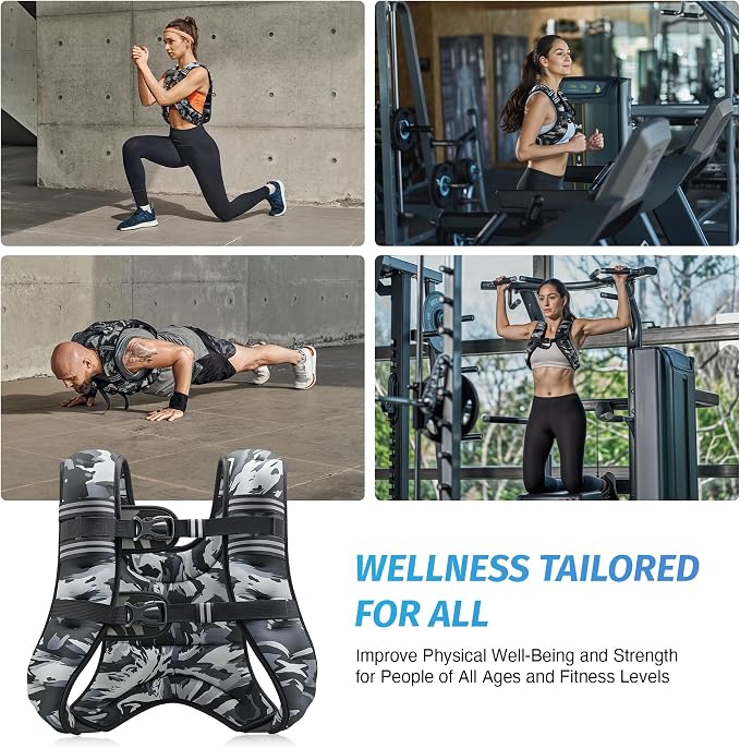 ZELUS Weighted Vest, 6lb/8lb/12lb/16lb/20lb/25lb/30lb Weight Vest - Image 6