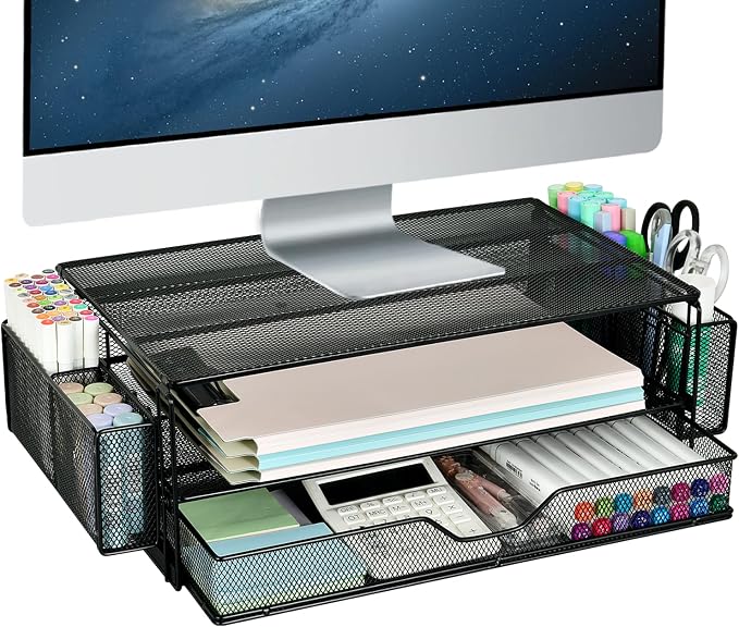 AUPSEN 2 Tier Computer Monitor Stands by AUPSEN