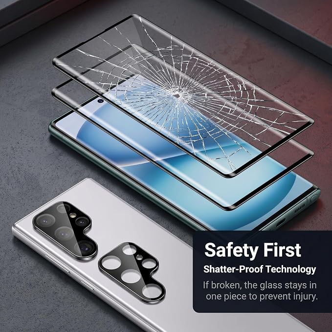 2 Pack Galaxy S23 Ultra Screen Protector, HD Clear Tempered Glass, 2 Pack - Image 5