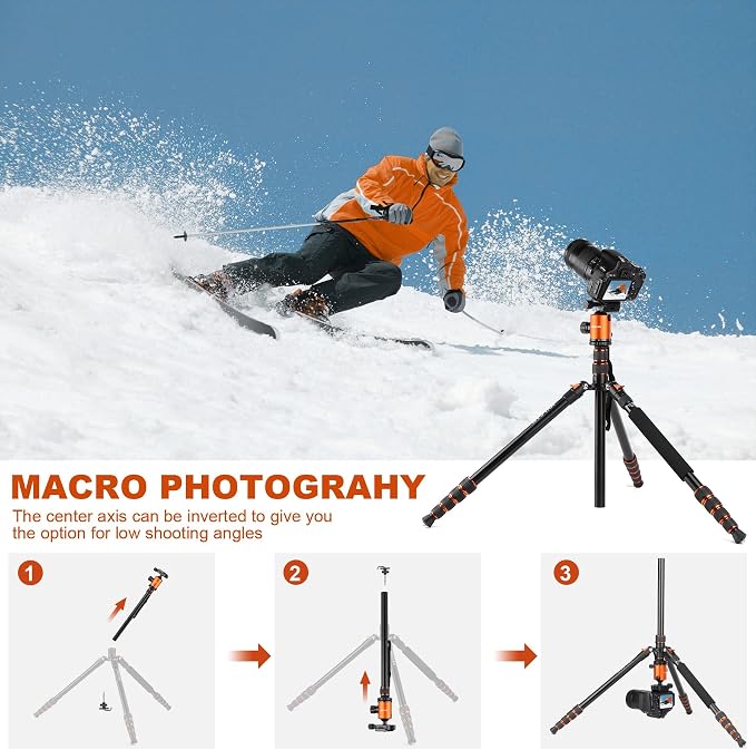 80/85 inches Heavy Duty Tripod for Camera and Phone, DSLR Binoculars Spotting - Image 8