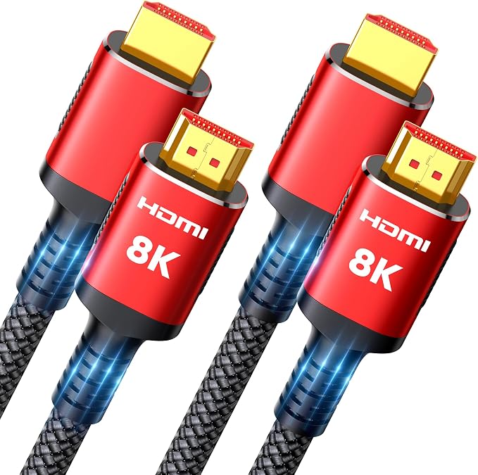 Snowkids 8K HDMI Cable 2.1 Long 15FT 2-Pack, Ultra 48Gbps High Speed 8K@60Hz by Snowkids