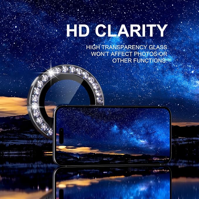 Choiche Compatible for iPhone 17 Camera Lens Protector Bling, 9H Tempered Glass - Image 5