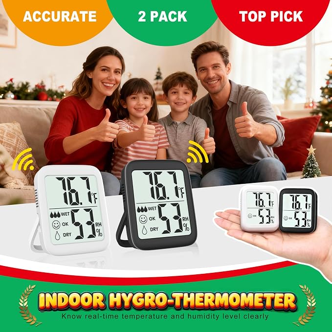 Antonki 2 Pack Room Thermometer - Image 8