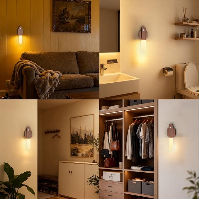 Battery Operated Motion Sensor Wall Sconces Set of 3, Motion Sensor Wall Light - Image 7