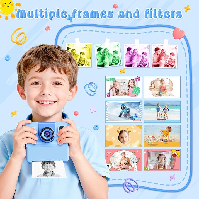 Kids Camera Instant Print with Flip Lens, 1080P HD Video Inkless Toddler - Image 6