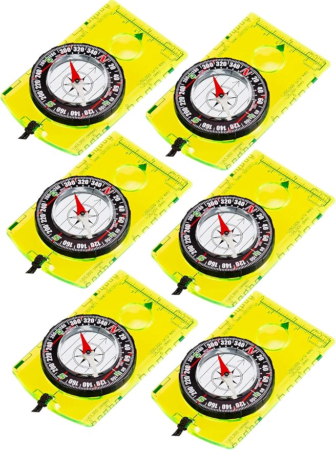 Gejoy 6 Pcs Orienteering Compass Bulk Portable Survival Compass Scout Learning by Unknown