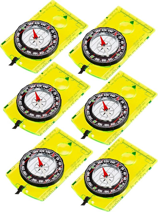 Gejoy 6 Pcs Orienteering Compass Bulk Portable Survival Compass Scout Learning by Unknown