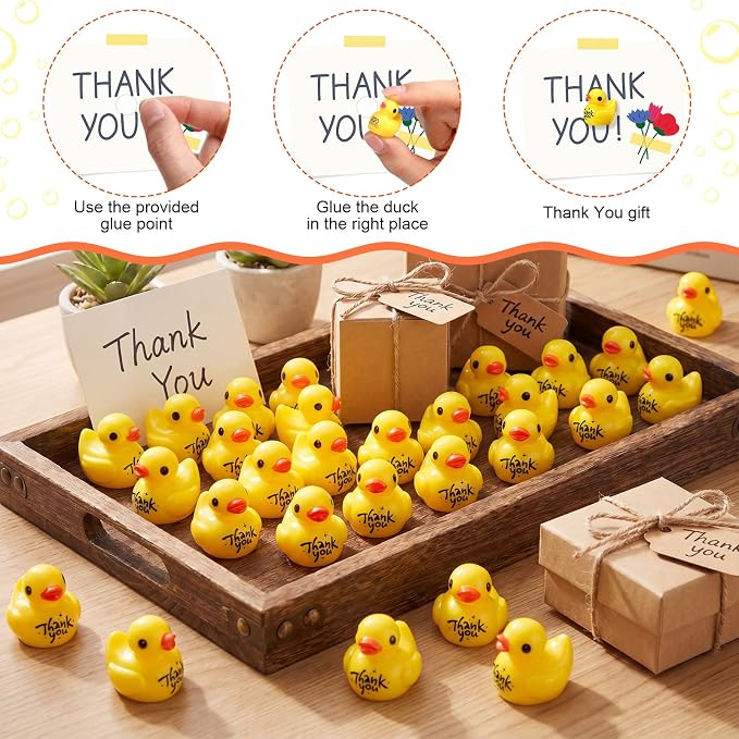 Skylety 100 Pcs Thank You Gifts Mini Resin Ducks Employee Appreciation Gifts - Image 3