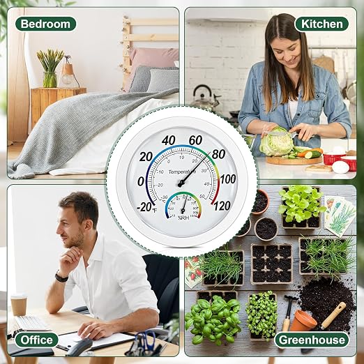Weewooday 3 Pcs Indoor Outdoor Thermometer 2 in 1 Mini Home Temperature - Image 7