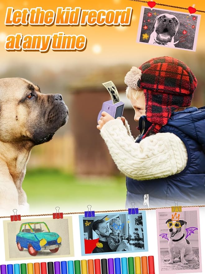 9 Rolls Kids Instant Camera Print Refill Paper- 1''×2.2'' Photo Printer Thermal - Image 5