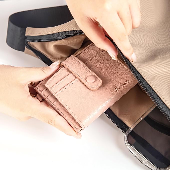 Keychain Wallet Wristlet Small Credit Card Holder Bracelet Key Chain Purse - Image 7