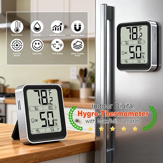 Antonki Room Thermometer Indoor Hygrometer Digital Temperature and Humidity - Image 2