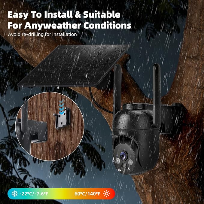 4G LTE Cellular Security Cameras Solar Powered No WiFi Security Camera Outdoor - Image 8
