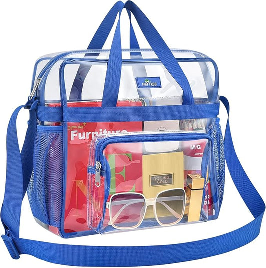 MAY TREE Clear Bag for Stadium Events 12×6×12 Clear Tote Lunch Bag by MAYTREE