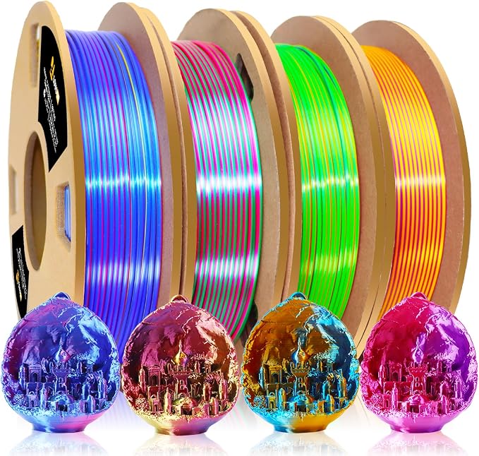 LOVOON 3D PLA Filament 1.75mm Bundle, Tricolor 3D Printer Filament Bundle by LOVOON