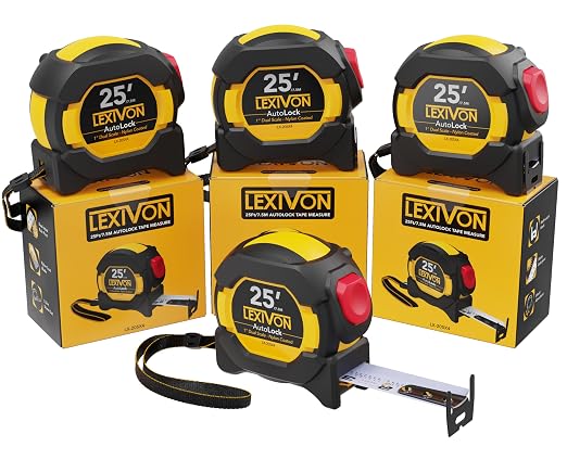 LEXIVON 25Ft/7.5m AutoLock Tape Measure | 1-Inch Wide Blade by LEXIVONTools