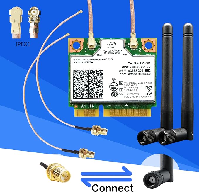 WiFi Bluetooth Antenna 2 Pack & Pigtail 2 Pack, 5Ghz 2.4Ghz WiFi Card Antenna - Image 6