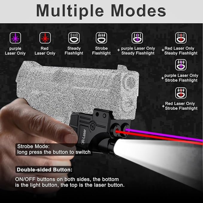 Red Green Purple Blue Laser Light Combo, 800 Lumens Tactical Flashlight Laser - Image 4