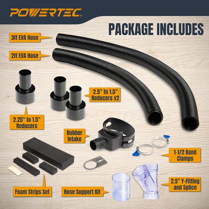 POWERTEC Dust Collector Fittings, Router Table Dust Collection System w/Y - Image 5