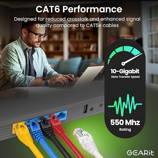 GEARit Cat 6 Ethernet Patch Cable 25 ft Black - Image 4