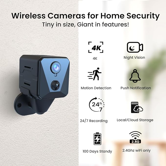 Funstorm 2025 Upgraded Security Camera, 4K HD Mini Nanny Cam - Image 2