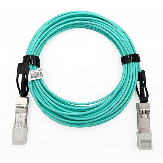 Elfcam® - 40m/131.23ft Fiber Optic Cable OM3 SFP+ to SFP+ AOC 10Gbps, Compatible by Fibersolutionspecialist