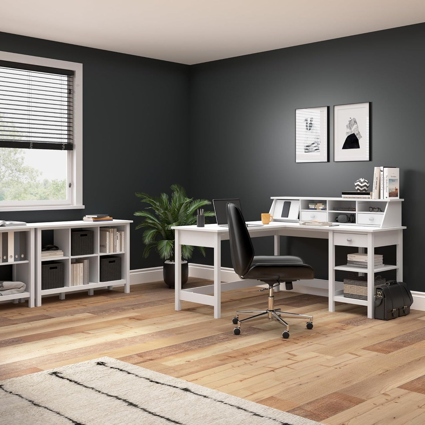 Bush Furniture Broadview 2 Drawer Lateral File Cabinet in Pure White