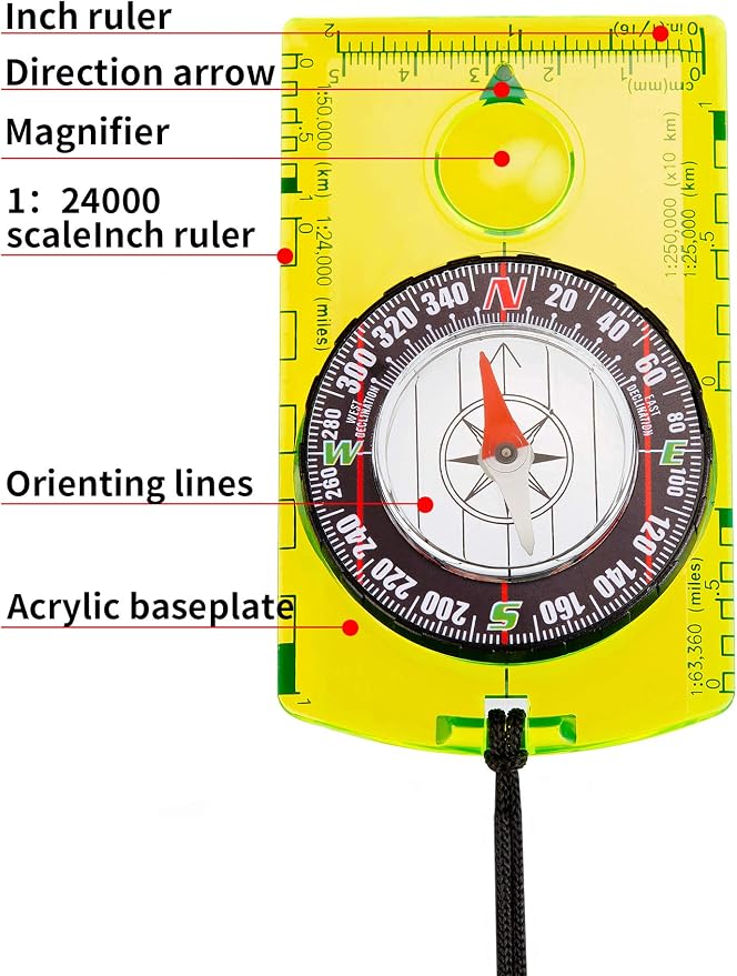 Gejoy 6 Pcs Orienteering Compass Bulk Portable Survival Compass Scout Learning - Image 3