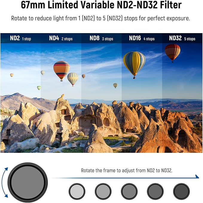 NEEWER 67mm Clip On Variable ND Filter - Image 3