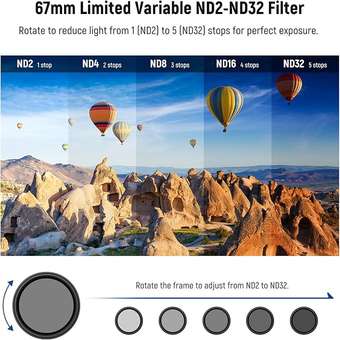 NEEWER 67mm Variable ND Filter Set Compatible - Image 3