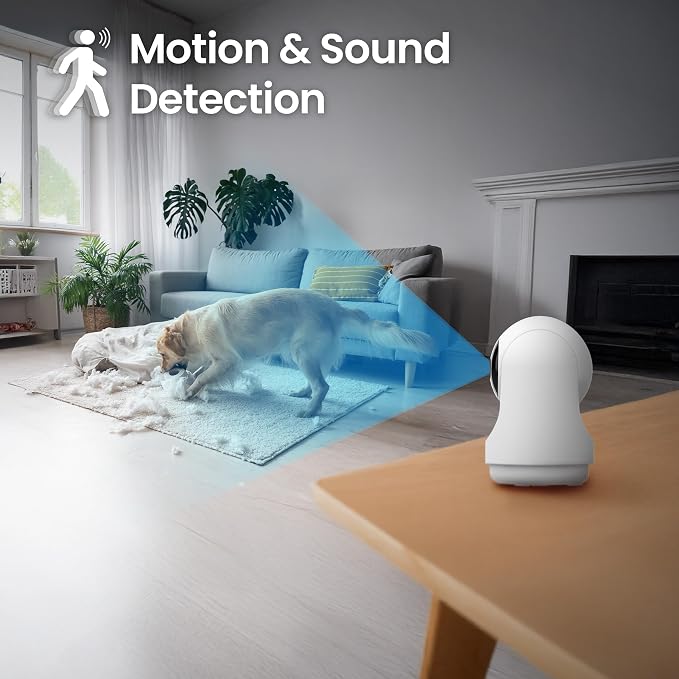 Feit Electric Smart Indoor Pan Tilt Baby Monitor Camera, 2K WiFi Security Camera - Image 4
