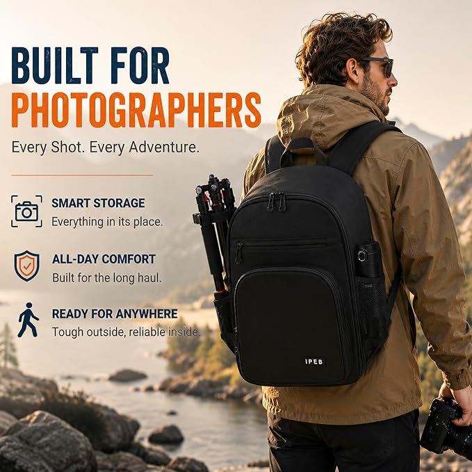 Camera Backpack for Photographers, DSLR Camera Bag - Image 4