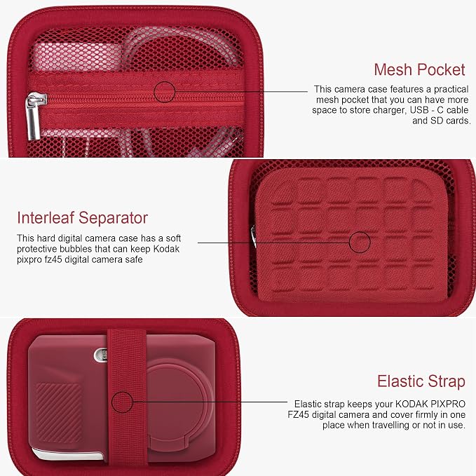 RAIALL Camera Case for KODAK PIXPRO FZ45 Digital Camera, 1* Hard Carrying Case - Image 4