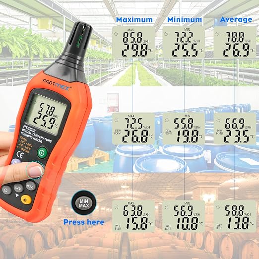 Protmex PT6508 Temperature Humidity Meter, Digital Thermometer Hygrometer - Image 5