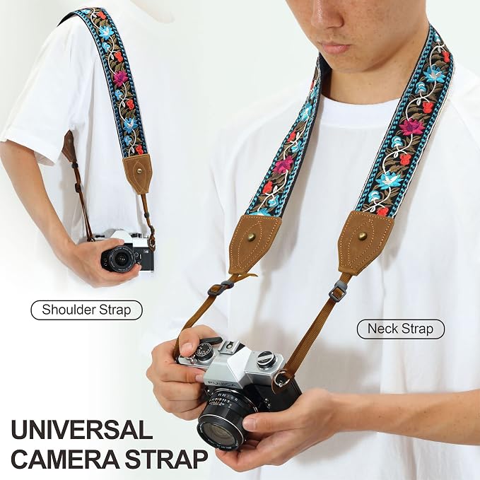 Padwa Lifestyle 2" Wide Classic Crazy Horse Art Cowhide Head Cotton Camera - Image 3