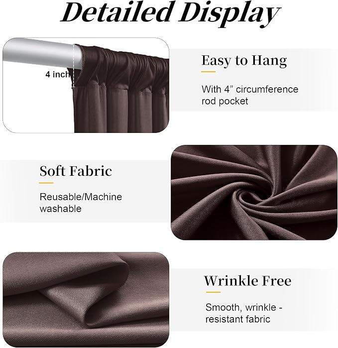 20ft x 12ft Brown Backdrop Curtains - Image 5