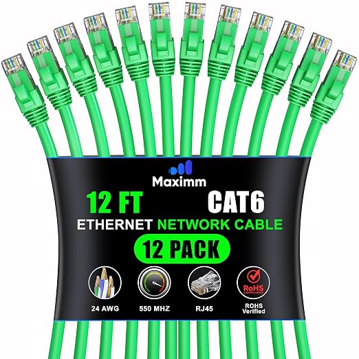Maximm Cat 6 Ethernet Cable 12 ft by MaximmCable