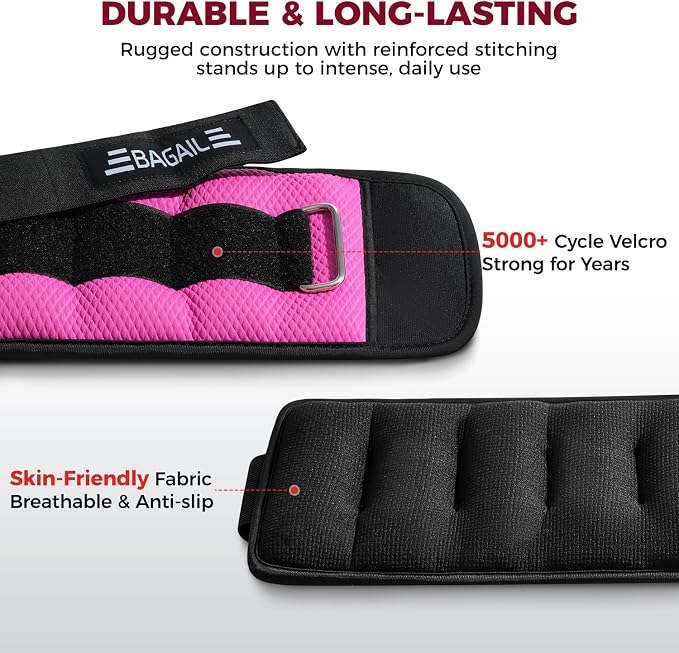 BAGAIL Ankle Wrist Weights for Women & Men, One Pair of 1/2/4/6/8/10 LBS - Image 5