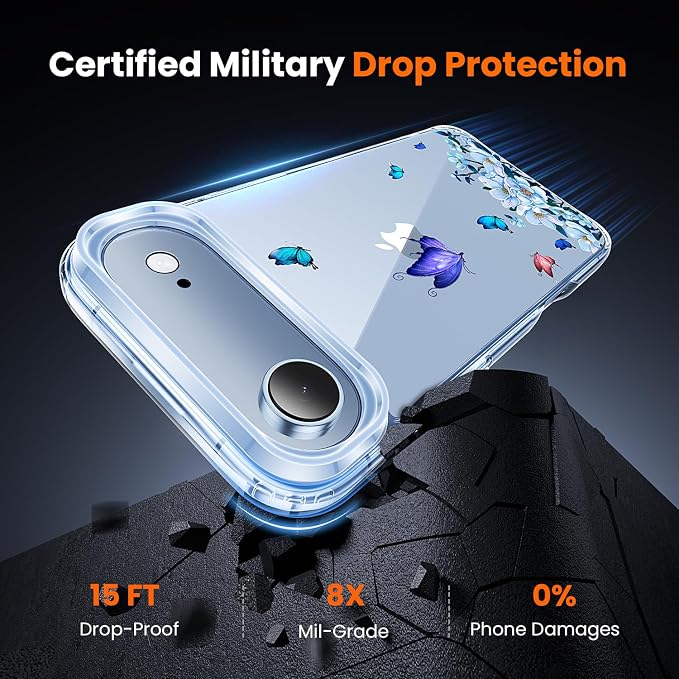 toushion 3 in 1 for iPhone Air Case Clear Printed Design | Yellowing-Resistant - Image 3