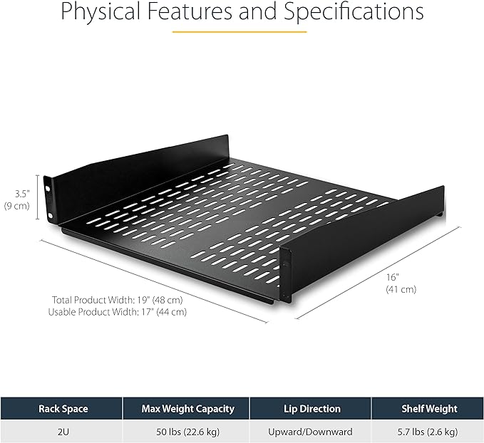 StarTech.com 2U Server Rack Shelf - Image 2