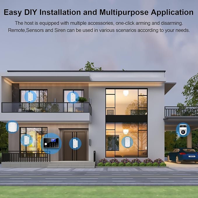 Home Security System with Camera, WiFi + GSM Home Alarm Kit with Phone App Alert - Image 9