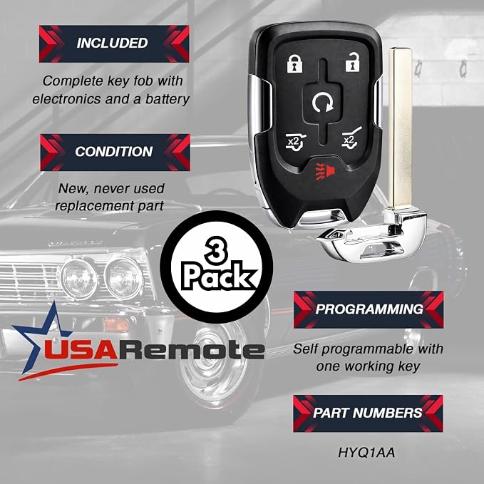 3X Smart Key Fob Replacement for 2015-2020 Chevy Suburban Tahoe GMC Yukon Yukon - Image 3