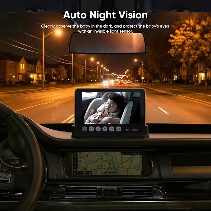 bonoch 5" 1440P Baby Car Camera, Backseat Rear Facing Mirror - Image 4