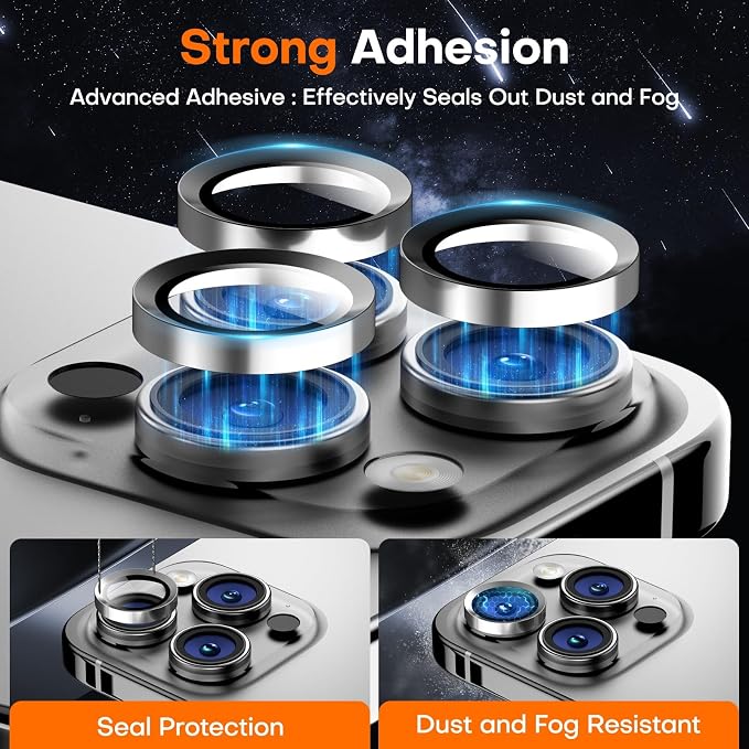 for iPhone 15 Pro/15 Pro Max Camera Lens Protector, Tempered Glass Screen - Image 4