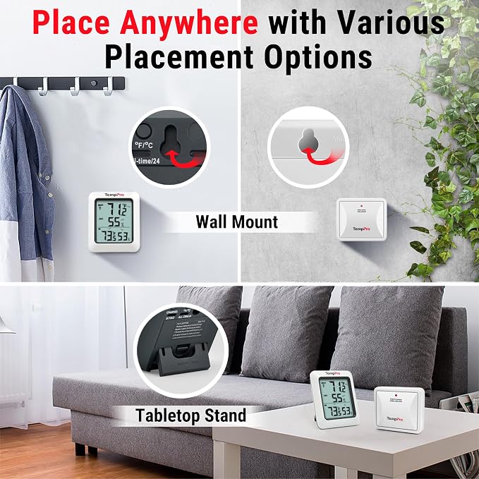 TempPro TP60 Wireless Indoor Outdoor Thermometer Hygrometer - Image 6