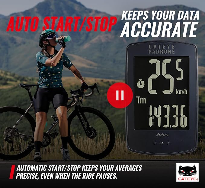 CATEYE Padrone Wireless Bike Computer – Oversized Display Cyclocomputer - Image 8