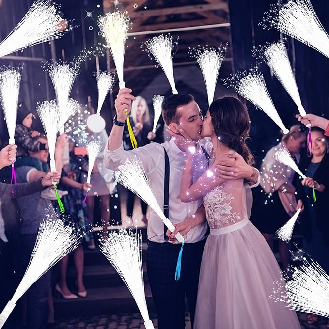150 PCS White Fiber Optic Sticks, Glow Wands & Light Up Wands - Image 2
