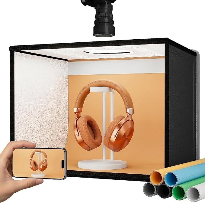 RALENO 16"x12" Photo Light Box Photography, 24W Foldable Photo Studio Light Box by RaLeno