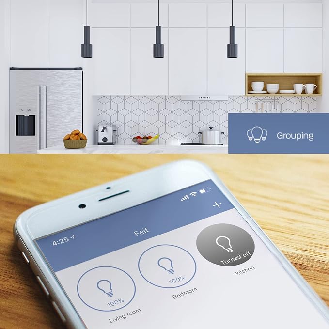 Feit Electric Smart Wi-Fi A19 Filament LED Light Bulb, 60W Equivalent, Soft - Image 6